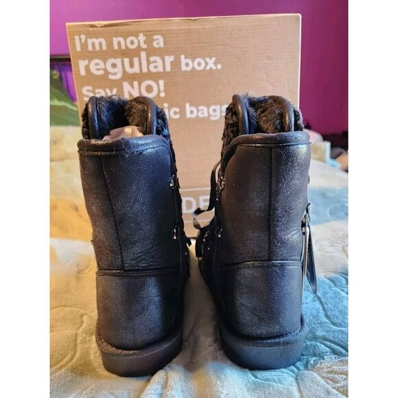 D.Franklin Snow Boots Size EU 38 / US 7 Napatec Plush Black Faux Fur Lined NIB - Picture 4 of 8
